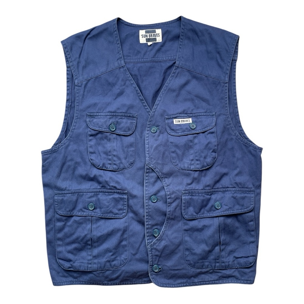 Sun Braves Utility Vest, Blue, Size Medium